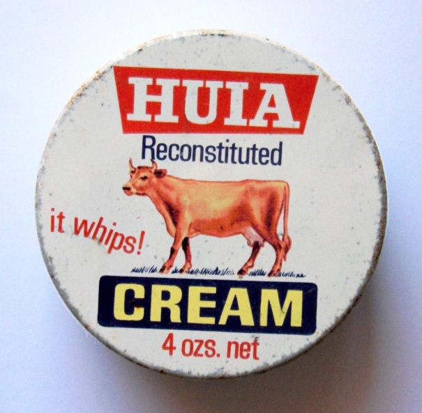 Vintage Huia Cream Tin Lid vintage add to Longwhitekid updates edit copy