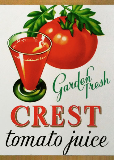 CREST tomato juice label copy