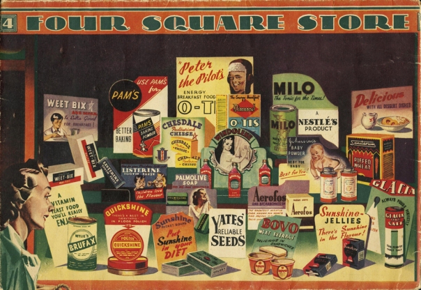 Four Square Store cover of puzzle  envelope 1950s 1949-1950 likely Bernard Roundhill EDIT