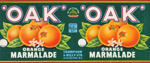 Oak - Orange Marmalade- Thompson and Hills - Mike Davidson - prob early 1960s prob Roundhill artwork
