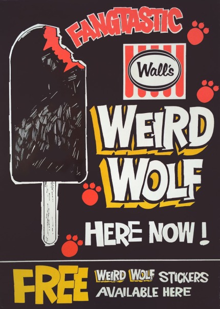 Wall's Weirdos - Weird Wolf Ice Block Poster 1970s - Steven Summers collection edit copy