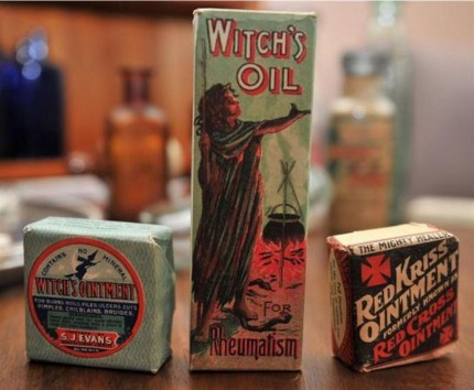 Witch's ointment and oil - Red Cross-Red Kriss ointment Russell Knowles collection