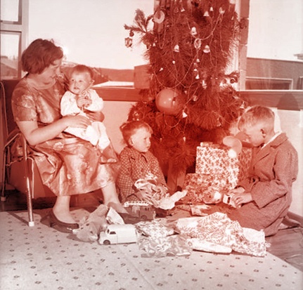 Family around the Christmas tree from the Oamaru Mail 1965 North Otago Museum edit copy EDIT copy